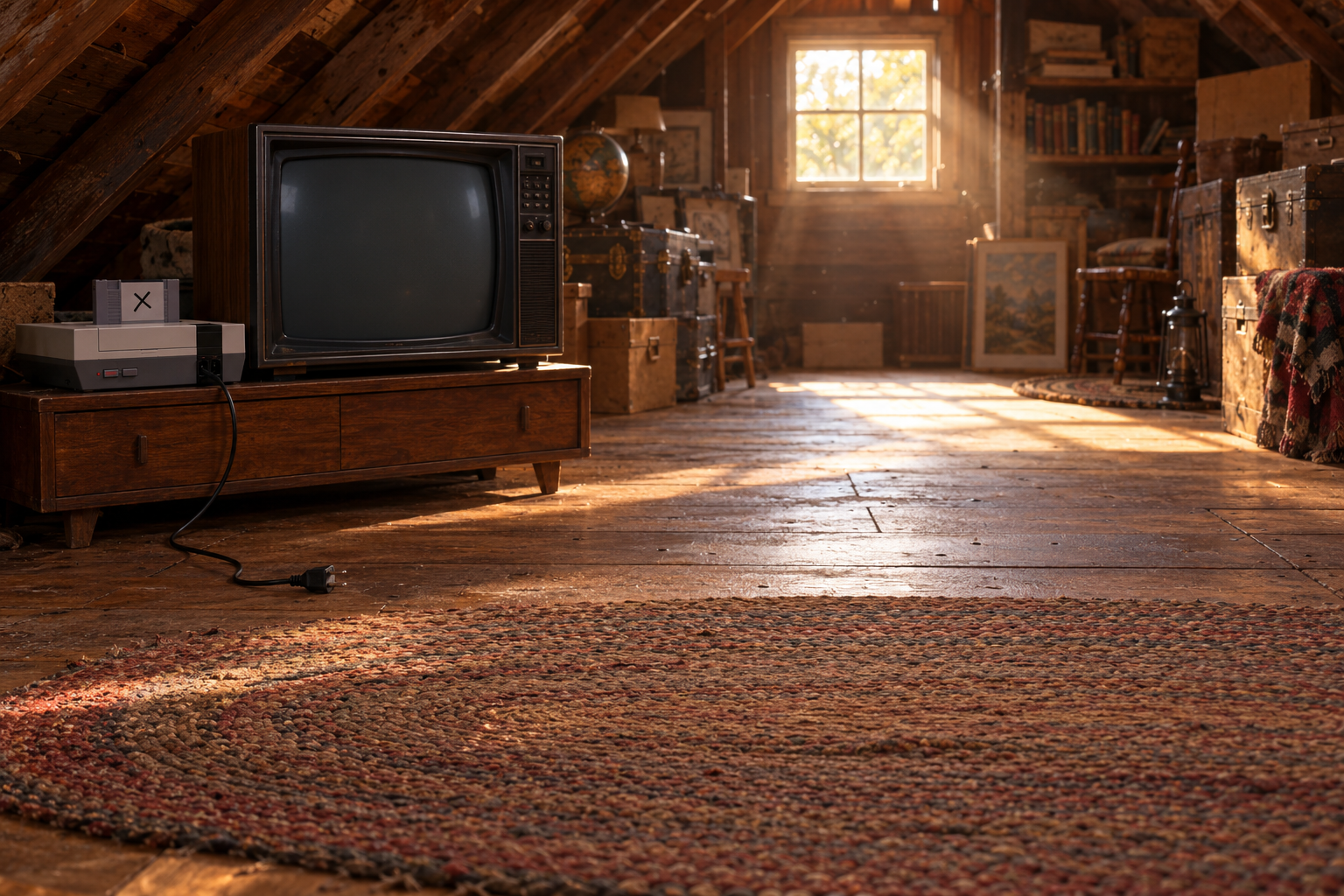 Attic with unplugged console